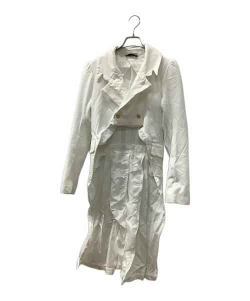 COMME des GARCONS（コムデギャルソン）COMME des GARCONS (コムデギャルソン) 前開きポリ縮モーニングジャケット ホワイト サイズ:Sの古着・服飾アイテム