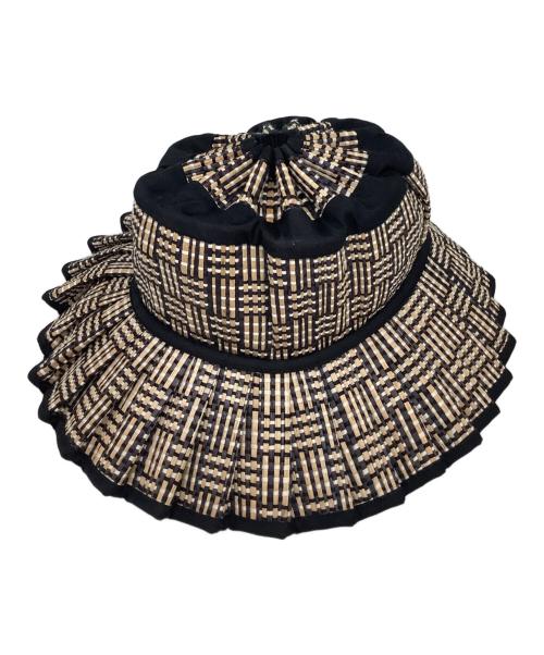 Lorna Murray（ローナマーレイ）Lorna Murray (ローナマーレイ) ハット ブラック×ベージュ サイズ:Mの古着・服飾アイテム