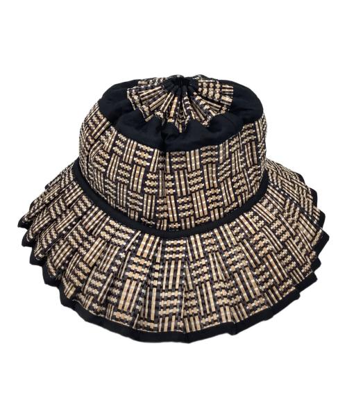 Lorna Murray（ローナマーレイ）Lorna Murray (ローナマーレイ) ハット ブラック×ベージュ サイズ:Mの古着・服飾アイテム