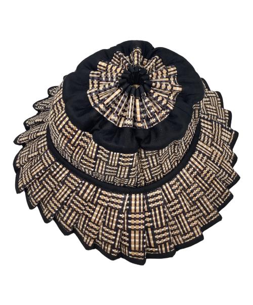 Lorna Murray（ローナマーレイ）Lorna Murray (ローナマーレイ) ハット ブラック×ベージュ サイズ:Mの古着・服飾アイテム