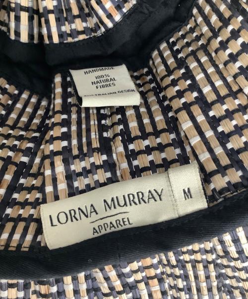 Lorna Murray（ローナマーレイ）Lorna Murray (ローナマーレイ) ハット ブラック×ベージュ サイズ:Mの古着・服飾アイテム