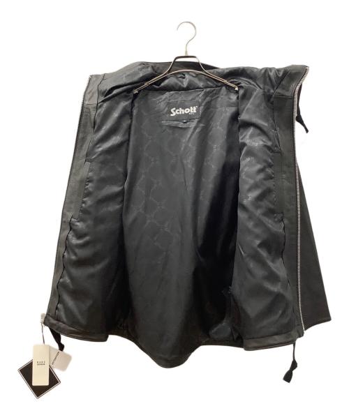 nano・universe（ナノ・ユニバース）nano・universe (ナノ・ユニバース) Schott (ショット) レザーフードパーカー ブラック サイズ:L 未使用品の古着・服飾アイテム