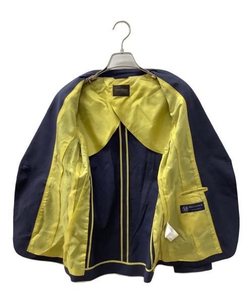 TOMORROW LAND（トゥモローランド）TOMORROW LAND (トゥモローランド) シルキーシャンブレー セミピークドラペルジャケット ネイビー サイズ:38の古着・服飾アイテム