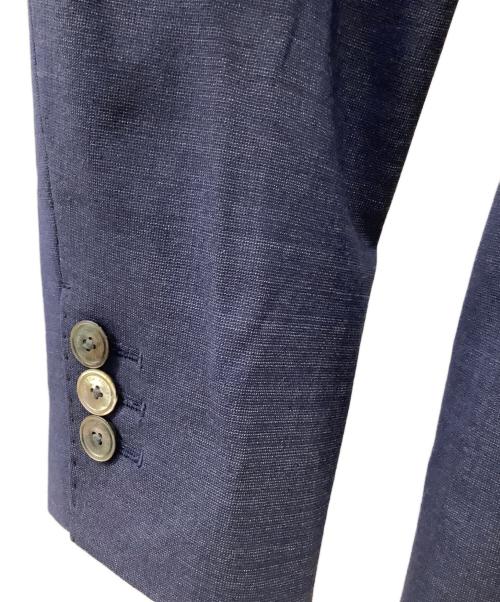 TOMORROW LAND（トゥモローランド）TOMORROW LAND (トゥモローランド) シルキーシャンブレー セミピークドラペルジャケット ネイビー サイズ:38の古着・服飾アイテム