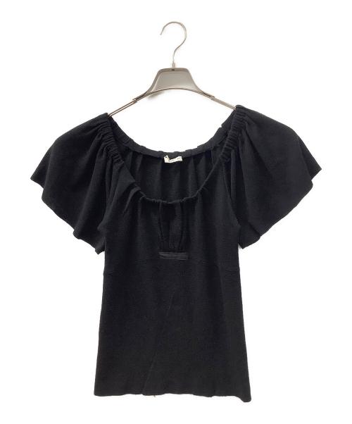 PRADA（プラダ）PRADA (プラダ) 薄手ニット ブラック サイズ:42の古着・服飾アイテム