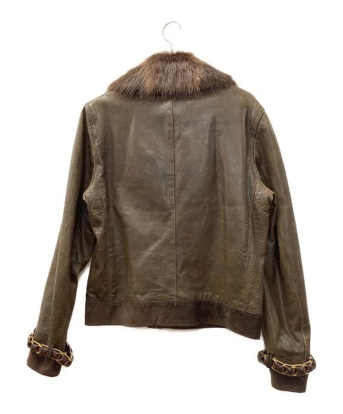 GUCCI（グッチ）GUCCI (グッチ) レザージャケット ブラウン サイズ:52の古着・服飾アイテム
