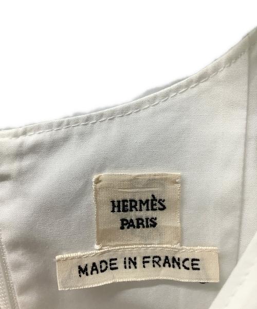 HERMES（エルメス）HERMES (エルメス) ノースリーブブラウス ホワイト サイズ:36の古着・服飾アイテム
