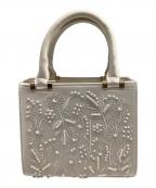 ZARAザラ）の古着「サテン風フェイクパールバッグ」｜アイボリー