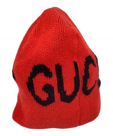 中古・古着通販】GUCCI (グッチ) ニット帽 レッド サイズ:M（58）22cm