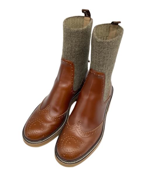 Chloe（クロエ）Chloe (クロエ) Franne グレー×ブラウン サイズ:37の古着・服飾アイテム