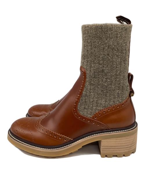 Chloe（クロエ）Chloe (クロエ) Franne グレー×ブラウン サイズ:37の古着・服飾アイテム