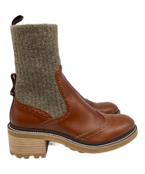 Chloe（クロエ）Chloe (クロエ) Franne グレー×ブラウン サイズ:37の古着・服飾アイテム