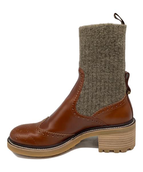 Chloe（クロエ）Chloe (クロエ) Franne グレー×ブラウン サイズ:37の古着・服飾アイテム