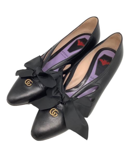 GUCCI（グッチ）GUCCI (グッチ) リボンパンプス ブラック サイズ:361/2の古着・服飾アイテム