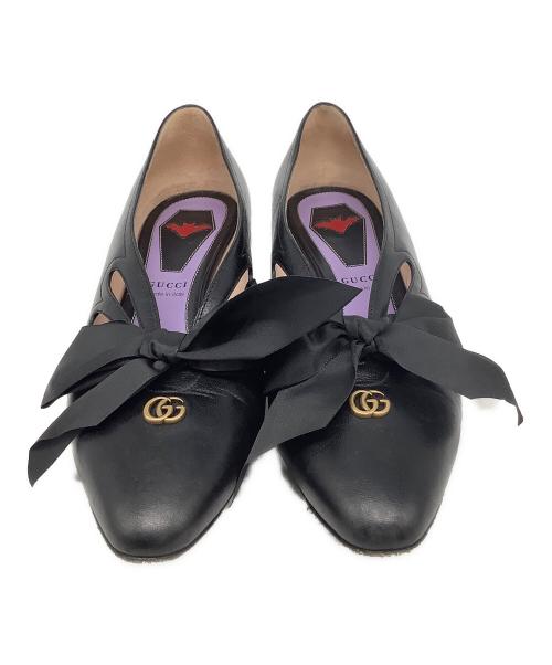 GUCCI（グッチ）GUCCI (グッチ) リボンパンプス ブラック サイズ:361/2の古着・服飾アイテム