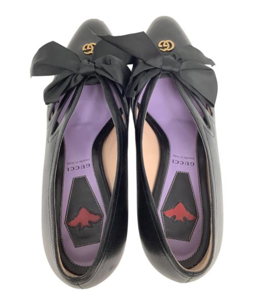 GUCCI（グッチ）GUCCI (グッチ) リボンパンプス ブラック サイズ:361/2の古着・服飾アイテム