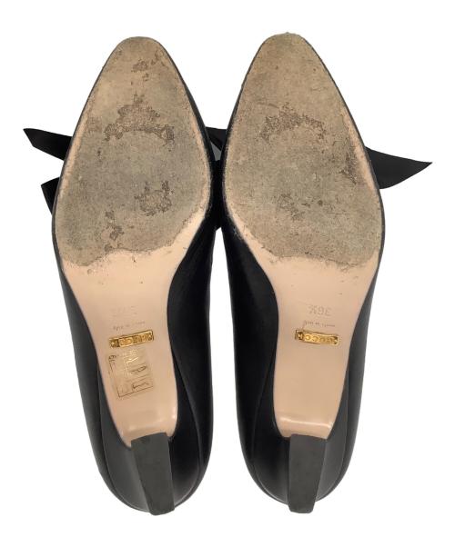 GUCCI（グッチ）GUCCI (グッチ) リボンパンプス ブラック サイズ:361/2の古着・服飾アイテム