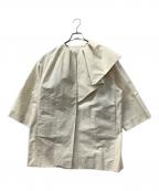 YORIヨリ）の古着「サイドフレアカラーコート」｜アイボリー