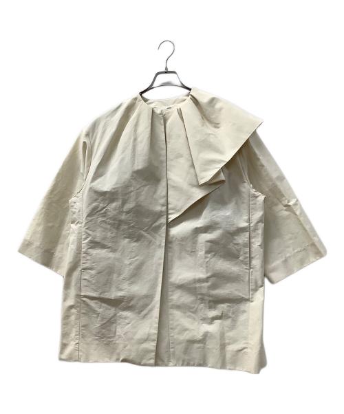 YORI（ヨリ）YORI (ヨリ) サイドフレアカラーコート アイボリー サイズ:36の古着・服飾アイテム