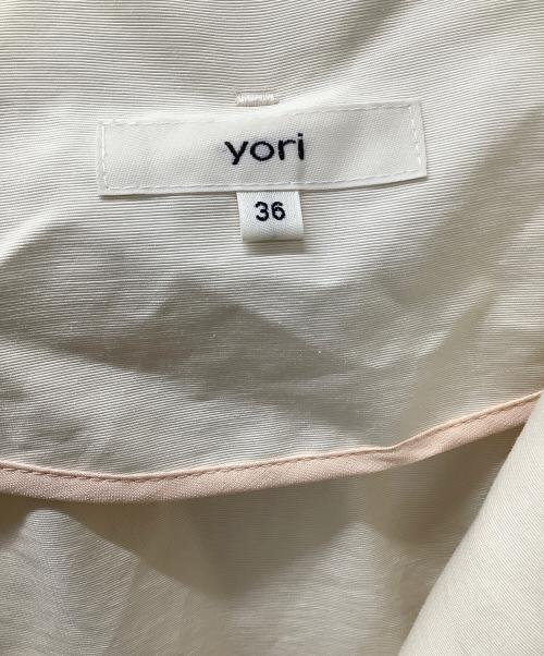 YORI（ヨリ）YORI (ヨリ) サイドフレアカラーコート アイボリー サイズ:36の古着・服飾アイテム
