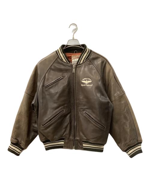 AVIREX（アヴィレックス）AVIREX (アヴィレックス) レザージャケット ブラウン サイズ:Sの古着・服飾アイテム