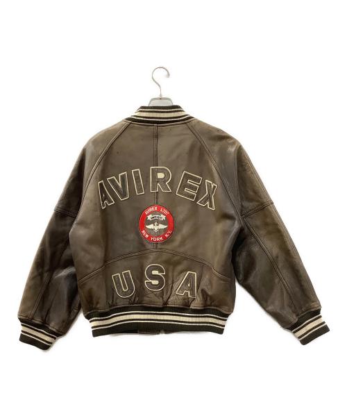 AVIREX（アヴィレックス）AVIREX (アヴィレックス) レザージャケット ブラウン サイズ:Sの古着・服飾アイテム