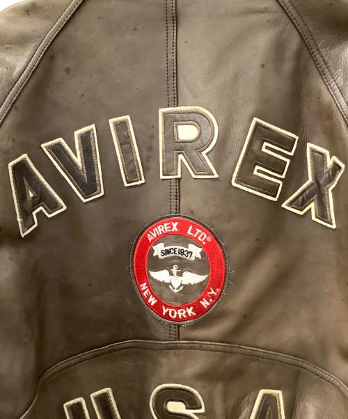 AVIREX（アヴィレックス）AVIREX (アヴィレックス) レザージャケット ブラウン サイズ:Sの古着・服飾アイテム