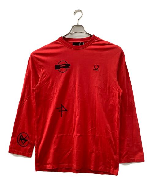 FRED PERRY（フレッドペリー）FRED PERRY (フレッドペリー) RAF SIMONS (ラフシモンズ) 長袖カットソー レッド サイズ:Sの古着・服飾アイテム