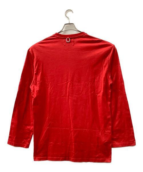 FRED PERRY（フレッドペリー）FRED PERRY (フレッドペリー) RAF SIMONS (ラフシモンズ) 長袖カットソー レッド サイズ:Sの古着・服飾アイテム