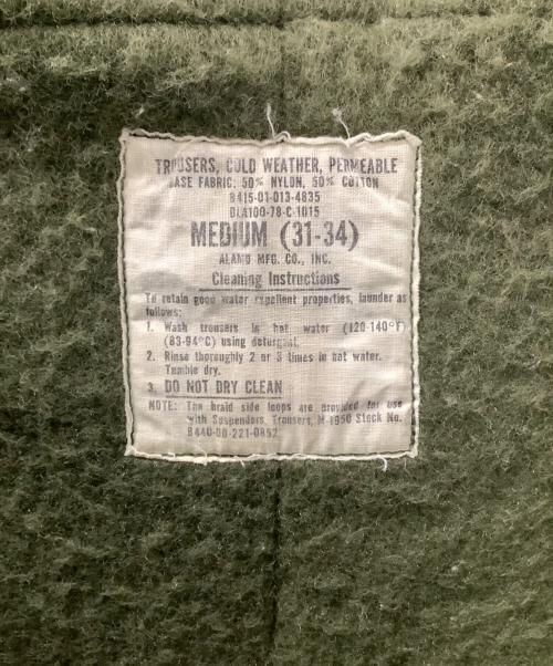 US ARMY（ユーエスアーミー）US ARMY (ユーエスアーミー) デッキトラウザーパンツ オリーブ サイズ:M（31-34）の古着・服飾アイテム