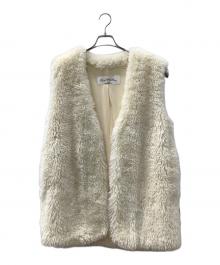 Rie miller（リエ ミラー）の古着「エコファーミドル丈ジレ」｜ベージュ