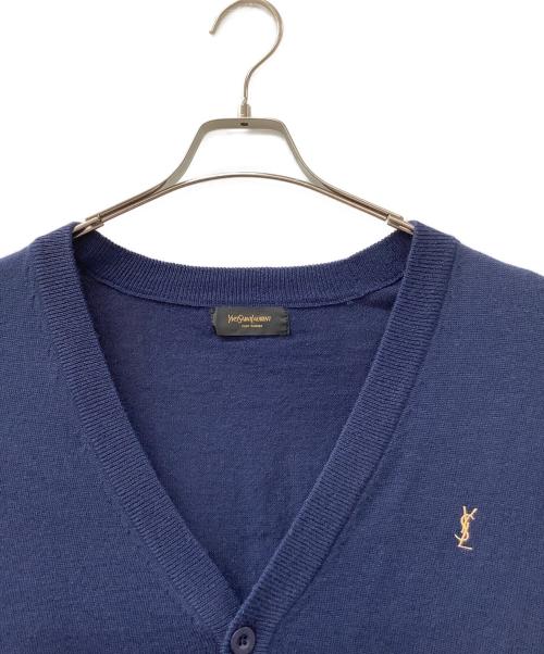 Yves Saint Laurent（イヴサンローラン）Yves Saint Laurent (イヴサンローラン) 薄手カーディガン ネイビー サイズ:Lの古着・服飾アイテム
