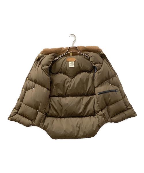 Rocky Mountain featherbed co（ロッキーマウンテンフェザーベッド）Rocky Mountain featherbed co (ロッキーマウンテンフェザーベッド) デニムダウンベスト ベージュ×ブルー サイズ:38の古着・服飾アイテム