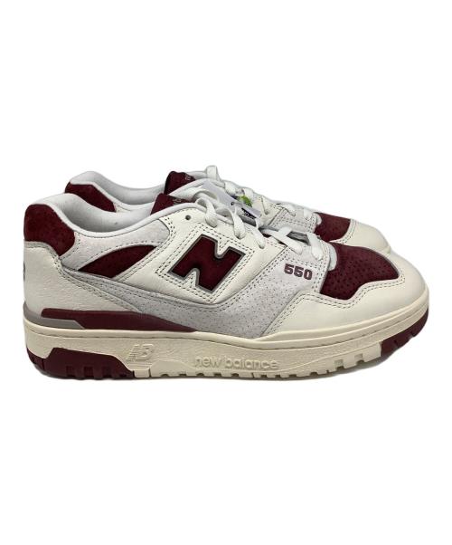 NEW BALANCE（ニューバランス）NEW BALANCE (ニューバランス) 550 Sea Salt Classic CRIMSON ホワイト×ボルドー サイズ:US8.5の古着・服飾アイテム