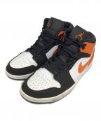 NIKEナイキ）の古着「AIR JORDAN1 MID（エアジョーダン1）」｜ブラック×オレンジ