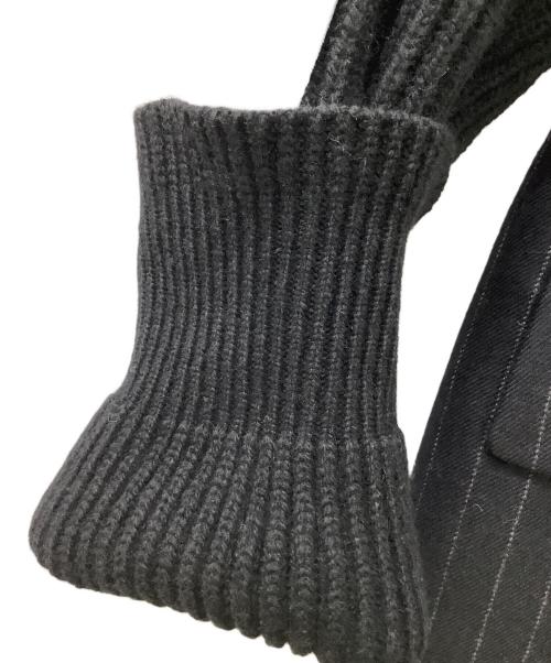 sacai（サカイ）sacai (サカイ) 22AW ウールニット × チョークストライプ プルオーバーセーター  ブラック サイズ:1の古着・服飾アイテム