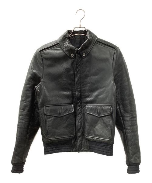 BALENCIAGA（バレンシアガ）BALENCIAGA (バレンシアガ) レザージャケット ブラック サイズ:46の古着・服飾アイテム