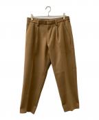 KOLORカラー）の古着「ウールカシミヤメルトンクロップドパンツ」｜ブラウン