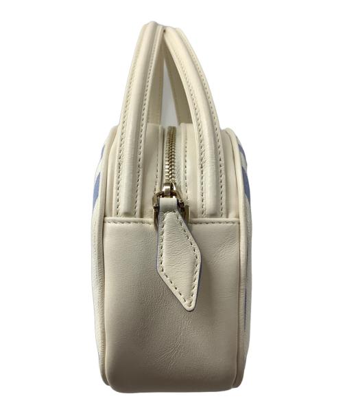 Roger Vivier（ロジェ ヴィヴィエ）Roger Vivier (ロジェ ヴィヴィエ) ヴィヴ レディバグ サマー ストライプ ストラス バックル バッグ ミニ ホワイト×スカイブルーの古着・服飾アイテム