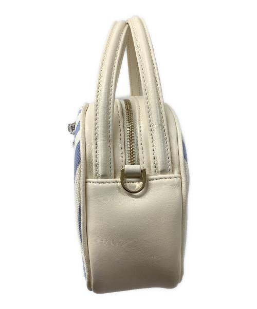Roger Vivier（ロジェ ヴィヴィエ）Roger Vivier (ロジェ ヴィヴィエ) ヴィヴ レディバグ サマー ストライプ ストラス バックル バッグ ミニ ホワイト×スカイブルーの古着・服飾アイテム