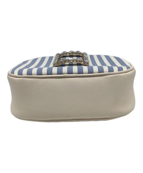 Roger Vivier（ロジェ ヴィヴィエ）Roger Vivier (ロジェ ヴィヴィエ) ヴィヴ レディバグ サマー ストライプ ストラス バックル バッグ ミニ ホワイト×スカイブルーの古着・服飾アイテム