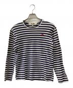 PLAY COMME des GARCONSプレイコムデギャルソン）の古着「長袖カットソー」｜ネイビー×ホワイト