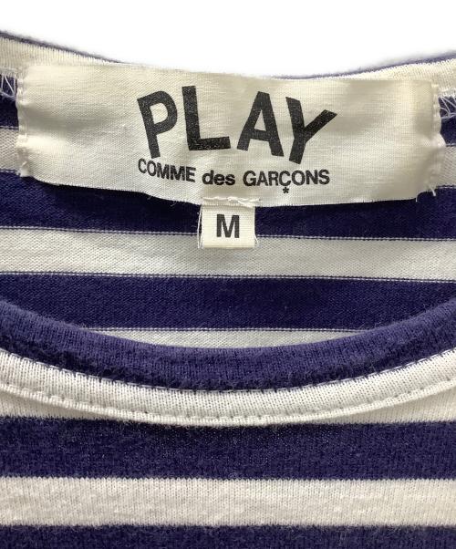 PLAY COMME des GARCONS（プレイコムデギャルソン）PLAY COMME des GARCONS (プレイコムデギャルソン) 長袖カットソー ネイビー×ホワイト サイズ:Mの古着・服飾アイテム