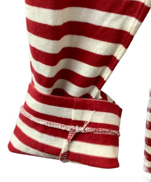 PLAY COMME des GARCONS（プレイコムデギャルソン）PLAY COMME des GARCONS (プレイコムデギャルソン) 長袖カットソー レッド×ホワイト サイズ:Mの古着・服飾アイテム