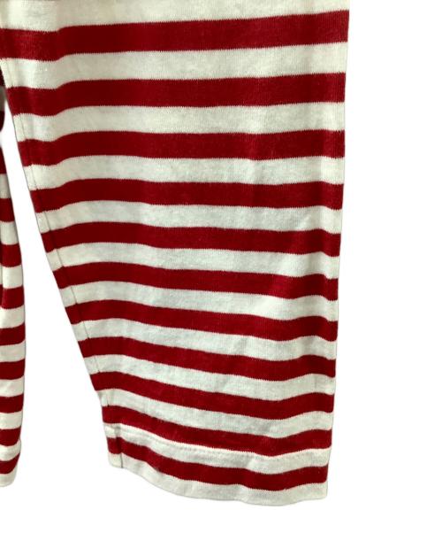 PLAY COMME des GARCONS（プレイコムデギャルソン）PLAY COMME des GARCONS (プレイコムデギャルソン) 長袖カットソー レッド×ホワイト サイズ:Mの古着・服飾アイテム