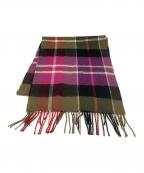 JOHNSTONS OF ELGINジョンストンズオブエルガン）の古着「カシミヤマフラー」｜パープル×ベージュ