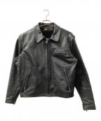 Schottショット）の古着「ライナー付きステアハイドレザーシングルライダースジャケット」｜ブラック