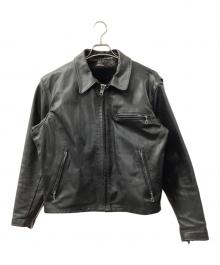 Schott（ショット）の古着「ライナー付きステアハイドレザーシングルライダースジャケット」｜ブラック