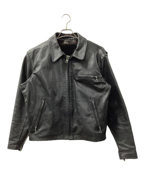 Schott（ショット）Schott (ショット) ライナー付きステアハイドレザーシングルライダースジャケット ブラック サイズ:42の古着・服飾アイテム