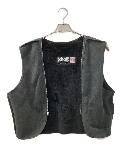 Schott（ショット）Schott (ショット) ライナー付きステアハイドレザーシングルライダースジャケット ブラック サイズ:42の古着・服飾アイテム